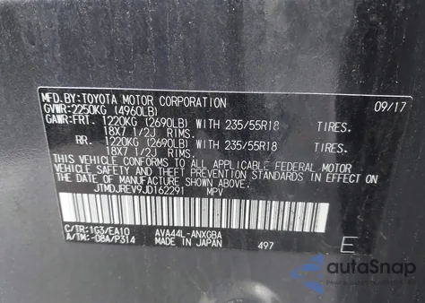 2018 Toyota Rav4 Hybrid Limited from USA, damaged, VIN JTMDJREV9JD162291